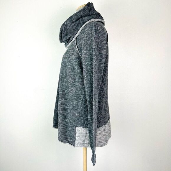 Free People Beach Funnel Neck Pullover in Heathered Gray - Picture 3 of 7